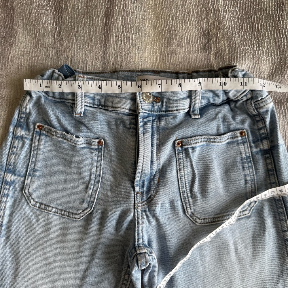 Zara Light Blue Flare Kids Jeans, Size 11-12 - Picture 5 of 6